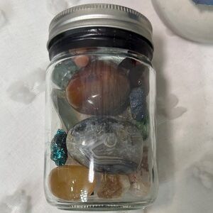 Colorful Gemstone Collection in Jar